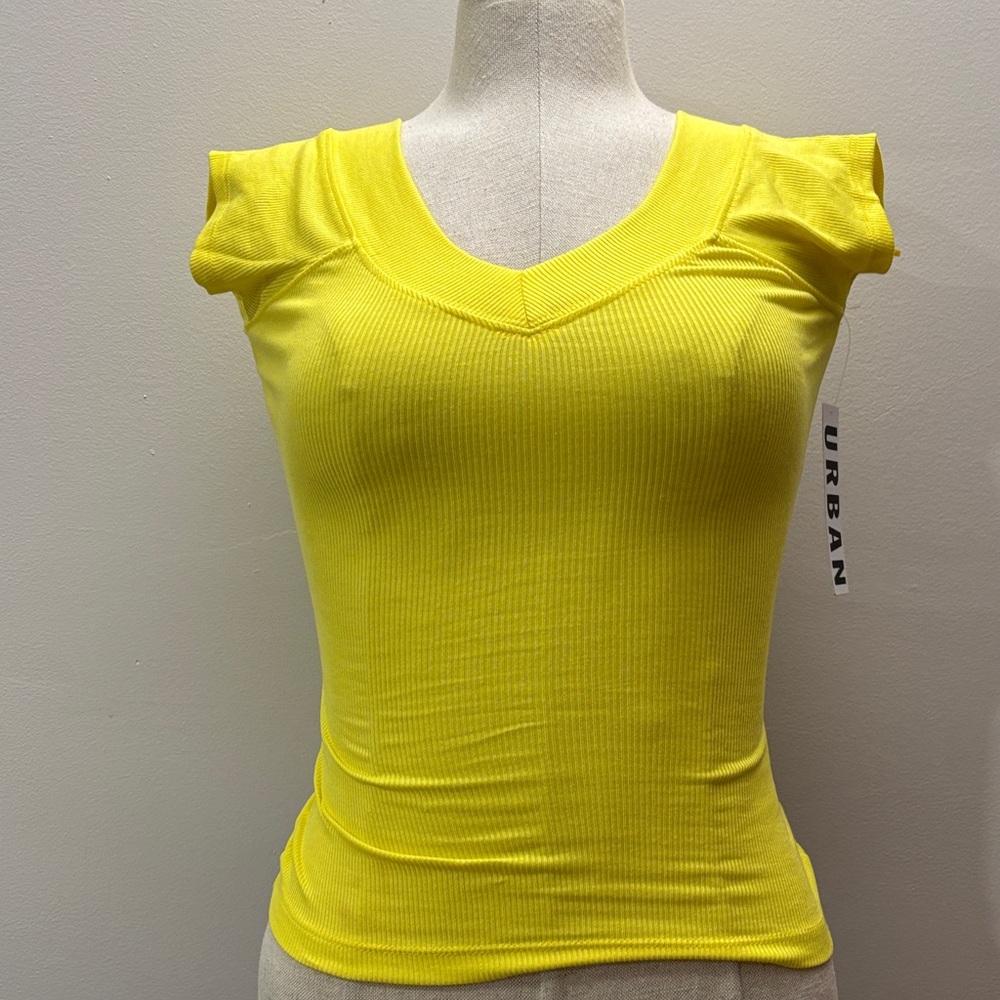 Urban Outfitters Bright Yellow Short Sleeve Top
